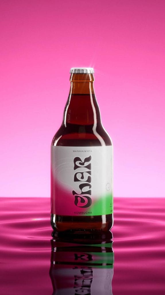 Освіжаюча комбуча Char зі смаком малини та м’яти – натуральний пробіотичний чай з Києва