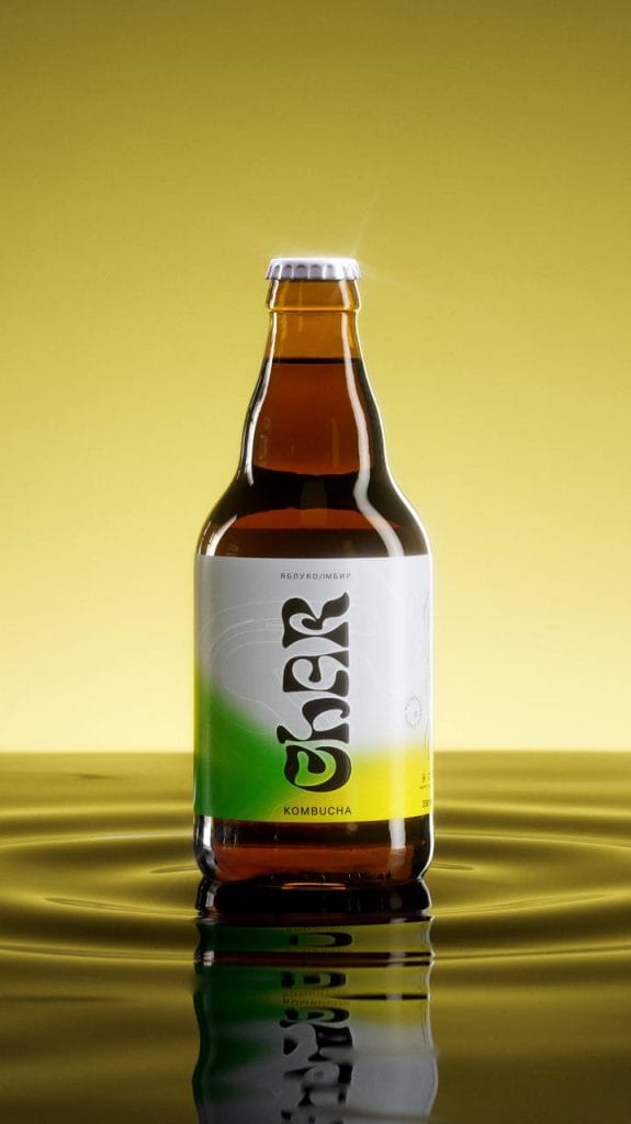 Пляшка комбучі Char зі смаком яблука та імбиру – освіжаючий та тонізуючий пробіотичний чай